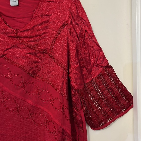 Catherines rayon crochet/lace/embroidered top size 0X - Picture 2 of 8